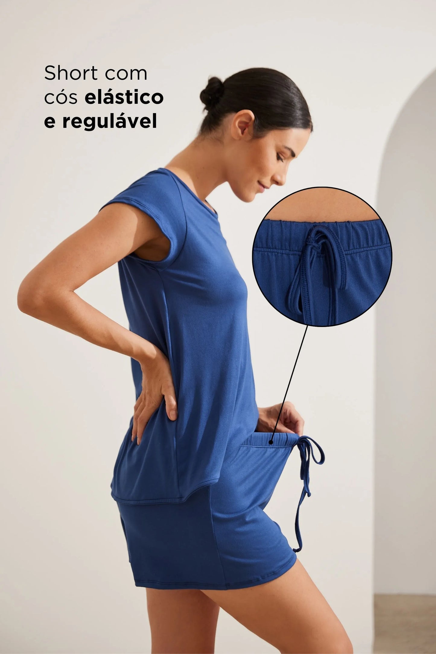 PIJAMA CURTO MALHA NUVEM GRAVIDEZ E AMAMENTAÇÃO