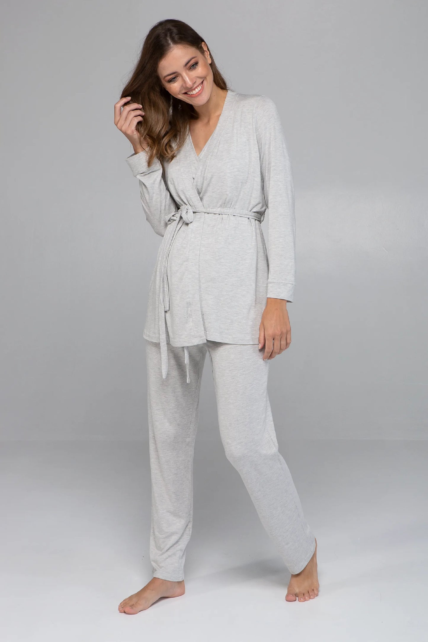 PIJAMA MATERNIDADE 3 PEÇAS TRANSPASSE