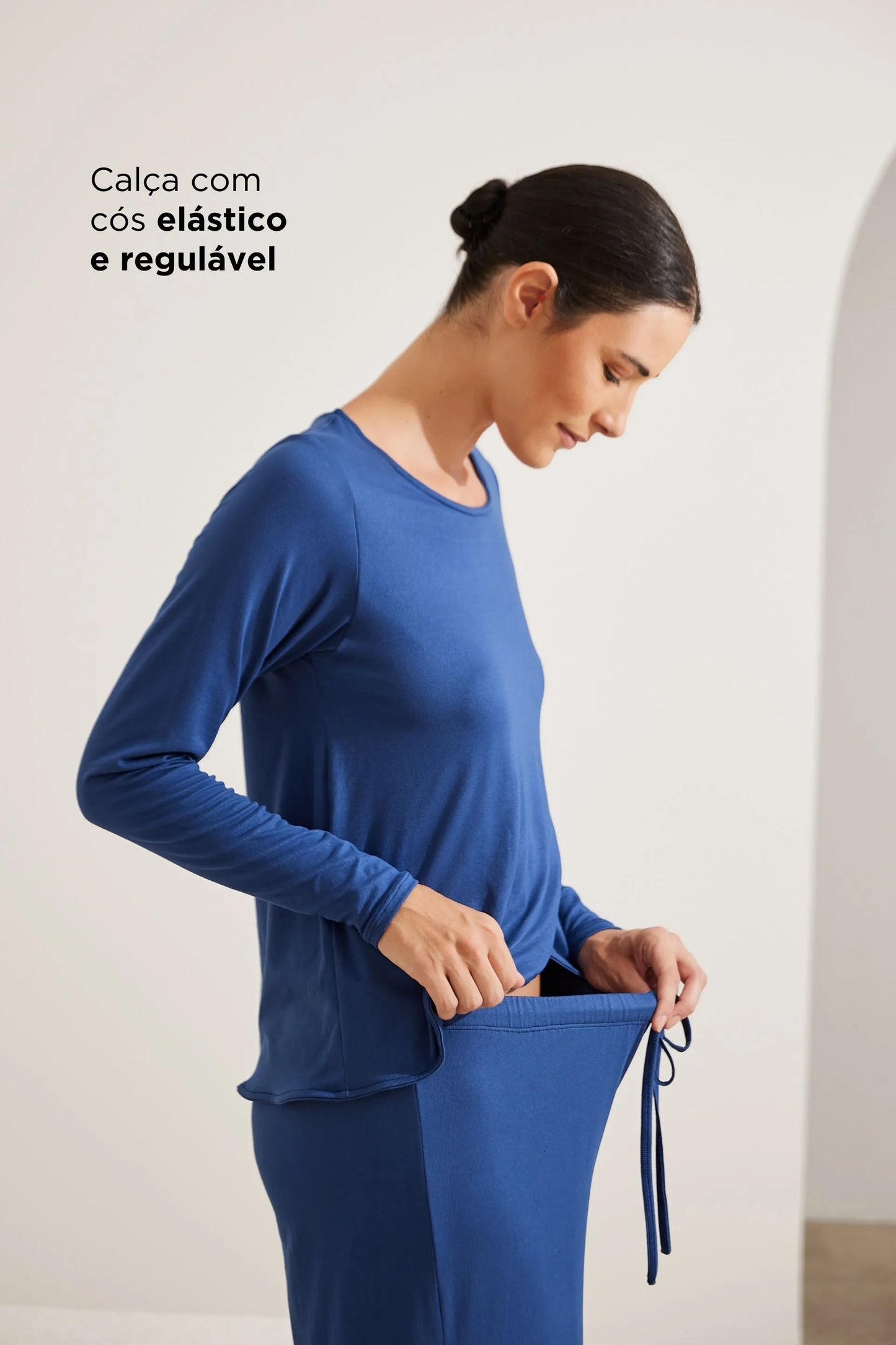 PIJAMA LONGO MALHA NUVEM GRAVIDEZ E AMAMENTAÇÃO