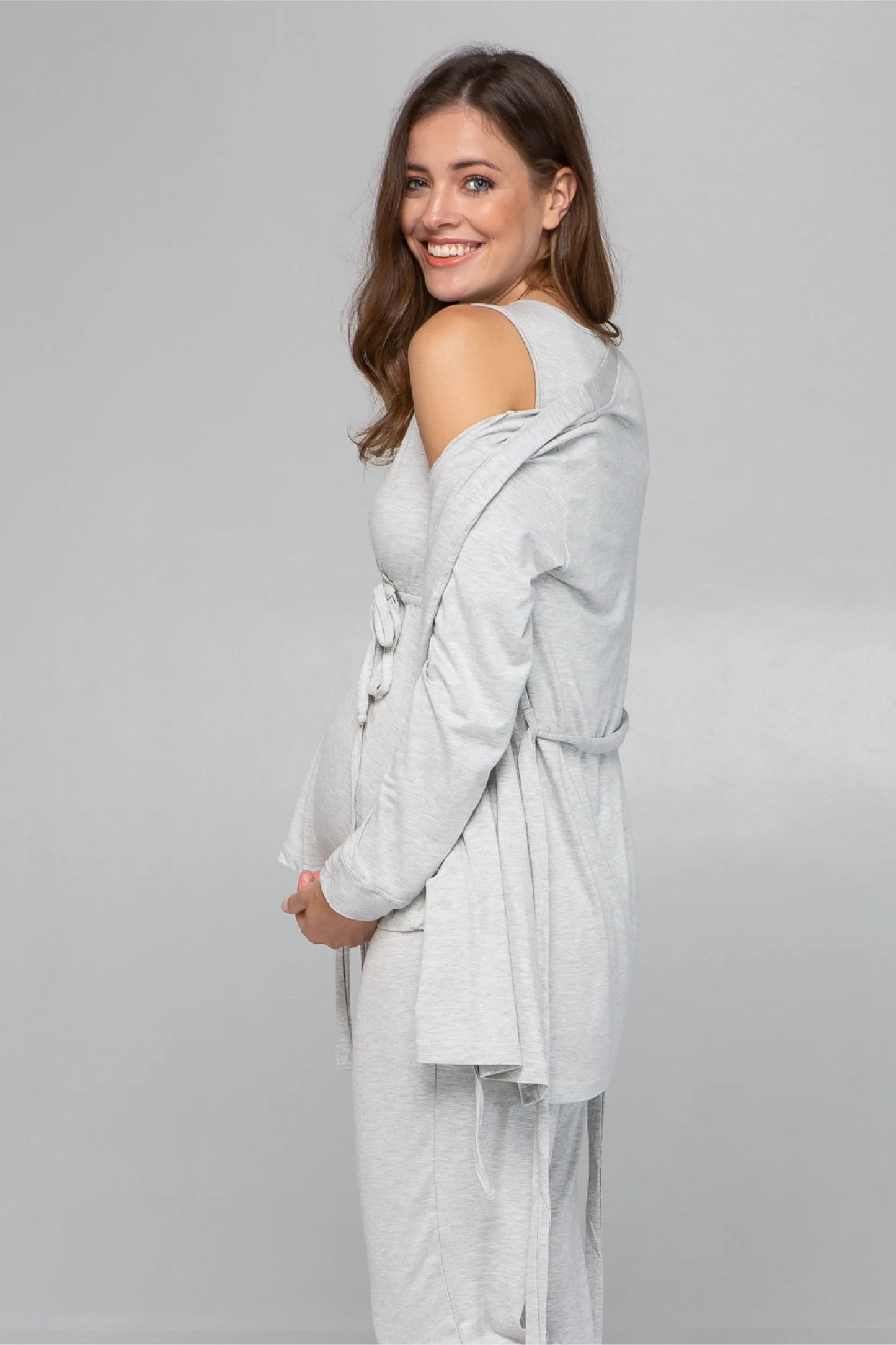 PIJAMA MATERNIDADE 3 PEÇAS TRANSPASSE