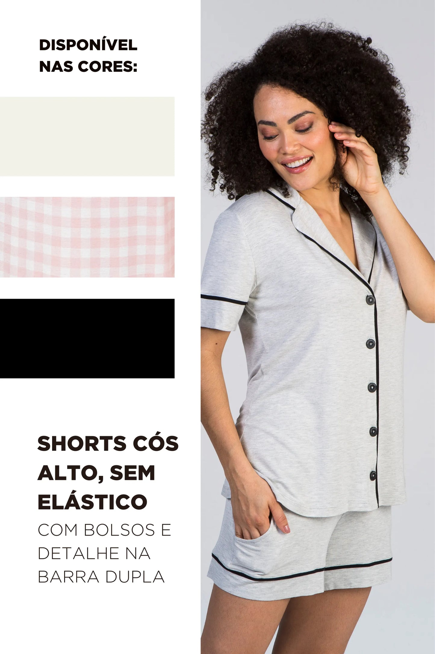 CONJUNTO PIJAMA DOLL AMERICANO MATERNIDADE