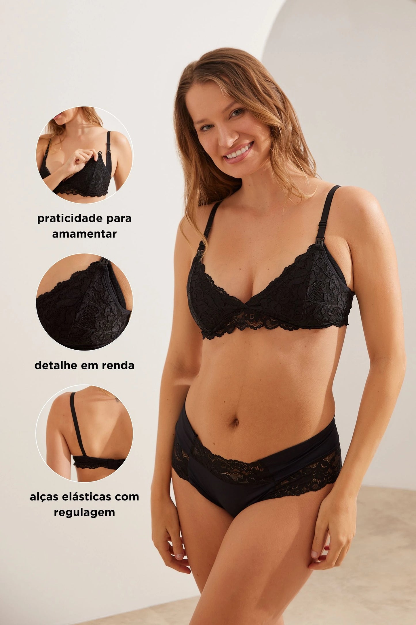 SUTIÃ AMAMENTAÇÃO ABSORVENTE COM RENDA
