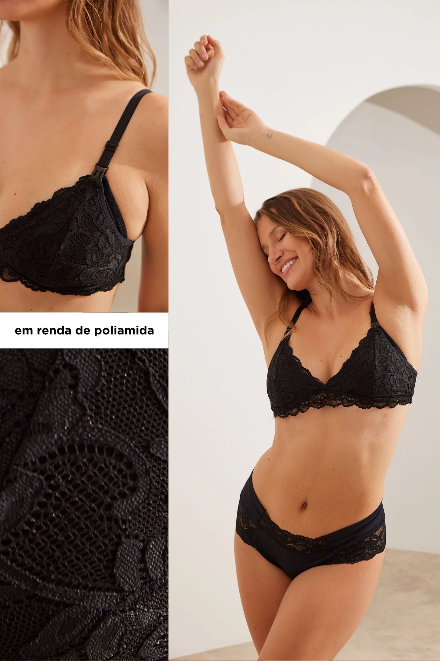 SUTIÃ AMAMENTAÇÃO ABSORVENTE COM RENDA