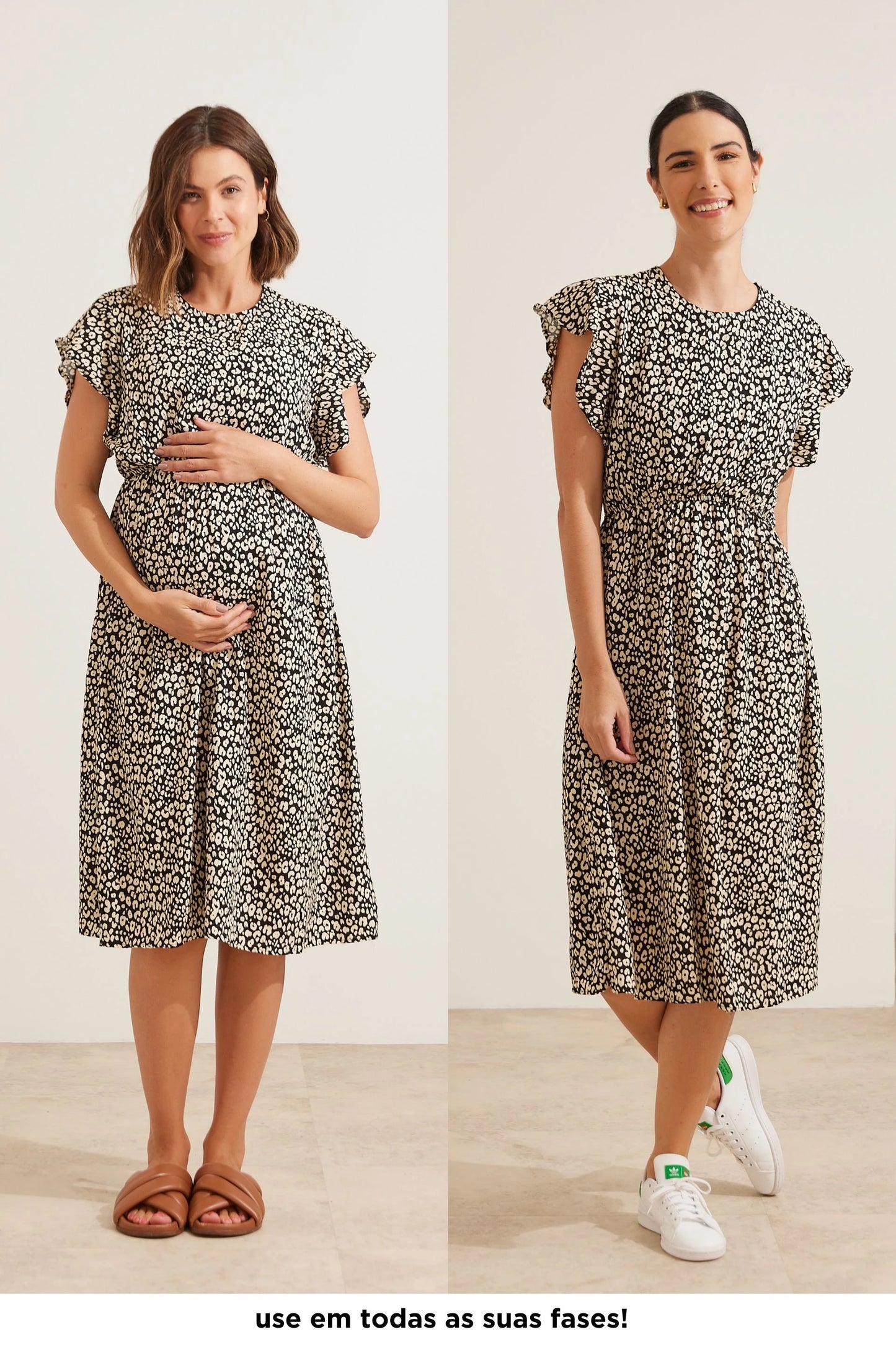 VESTIDO COM BABADOS MIDI GESTANTE E AMAMENTAÇÃO
