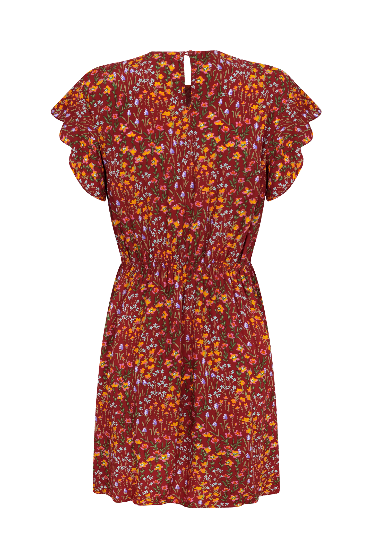 VESTIDO GESTANTE E AMAMENTAÇÃO CURTO COM BABADOS SEM MANGAS