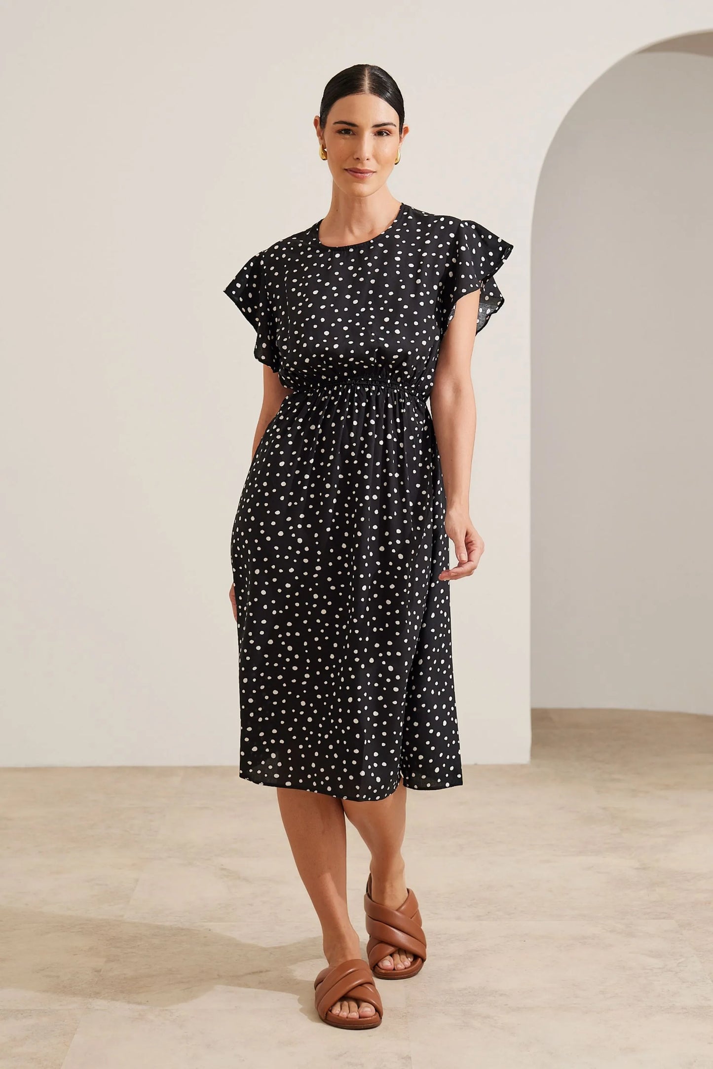 VESTIDO COM BABADOS MIDI GESTANTE E AMAMENTAÇÃO