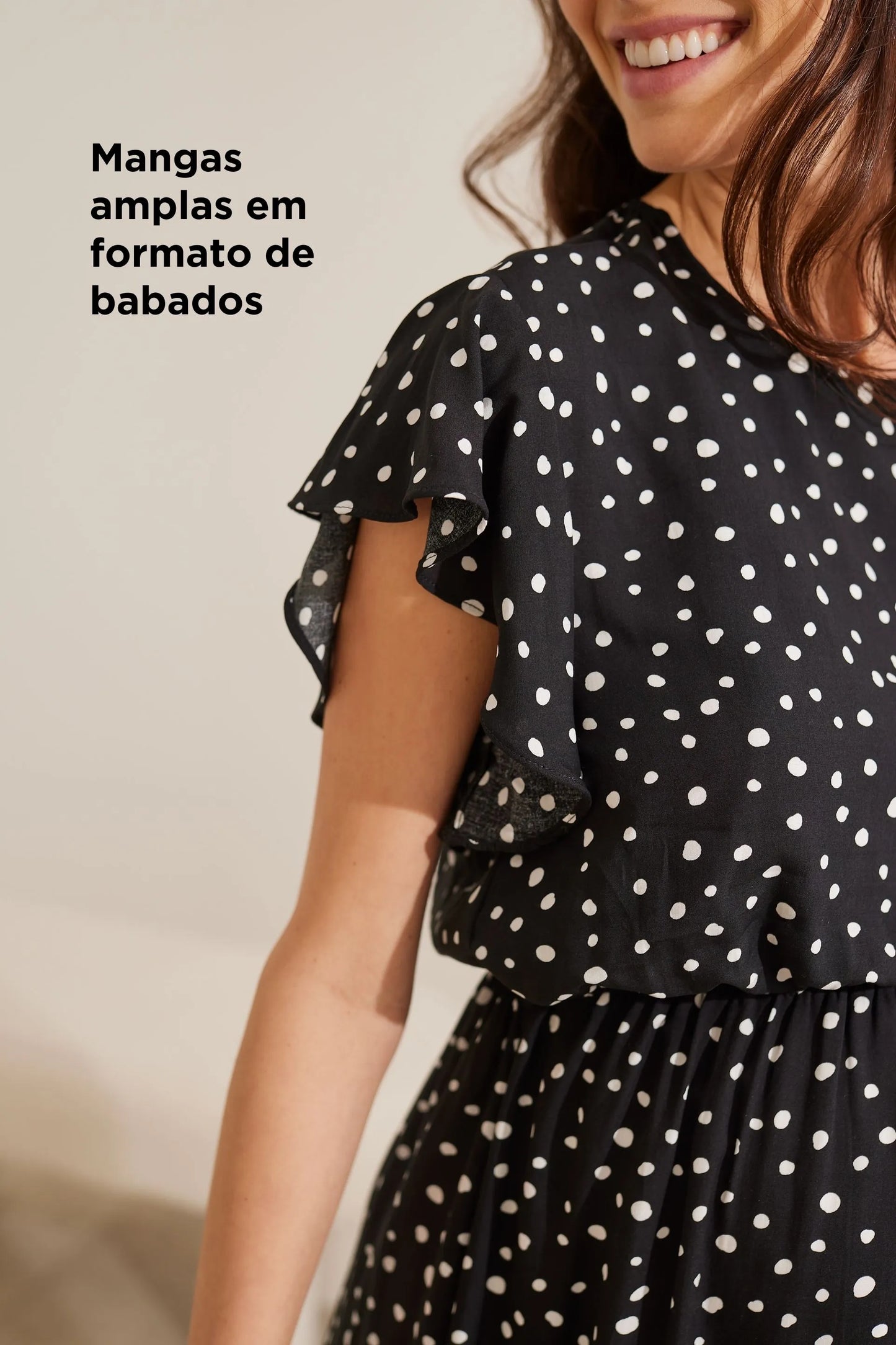 VESTIDO COM BABADOS MIDI GESTANTE E AMAMENTAÇÃO