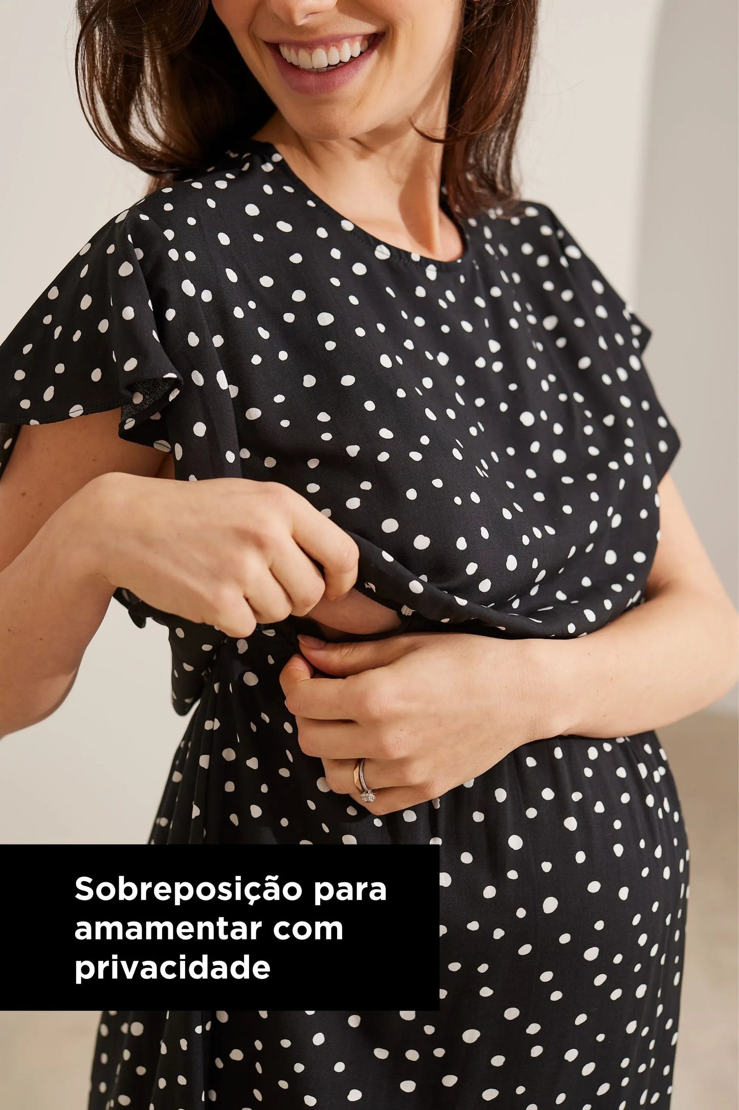 VESTIDO COM BABADOS MIDI GESTANTE E AMAMENTAÇÃO