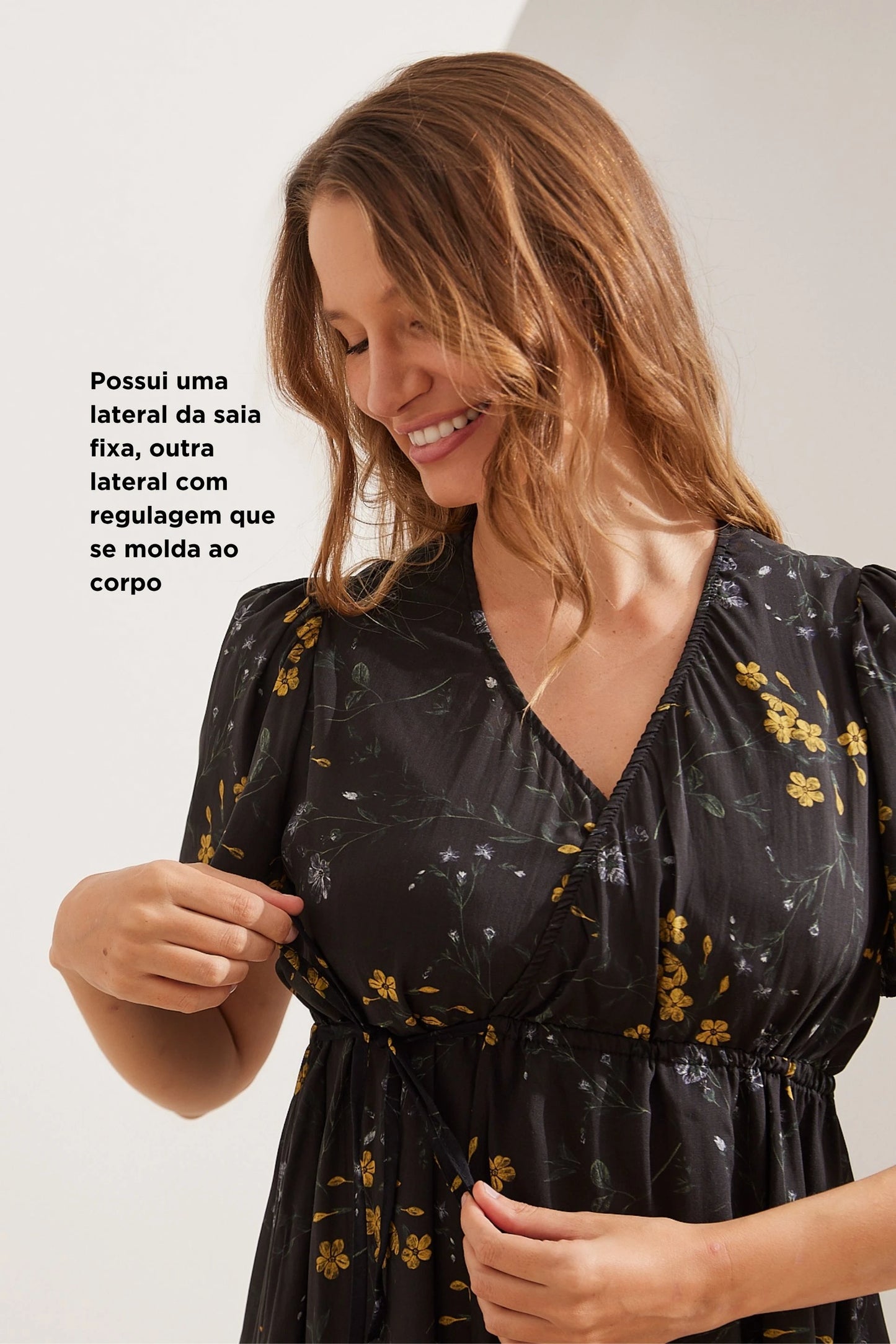 VESTIDO GESTANTE E AMAMENTAÇÃO ENVELOPE CURTO ESTAMPADO