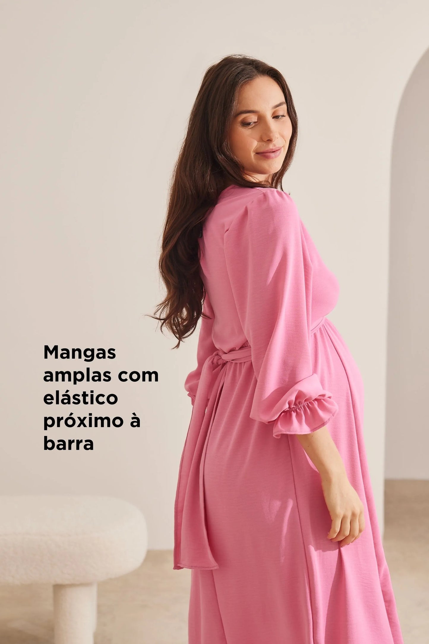 VESTIDO GESTANTE E AMAMENTAÇÃO LONGO 2 EM 1