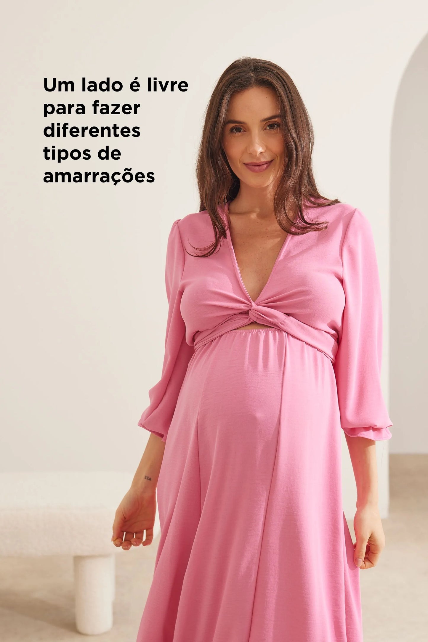 VESTIDO GESTANTE E AMAMENTAÇÃO LONGO 2 EM 1