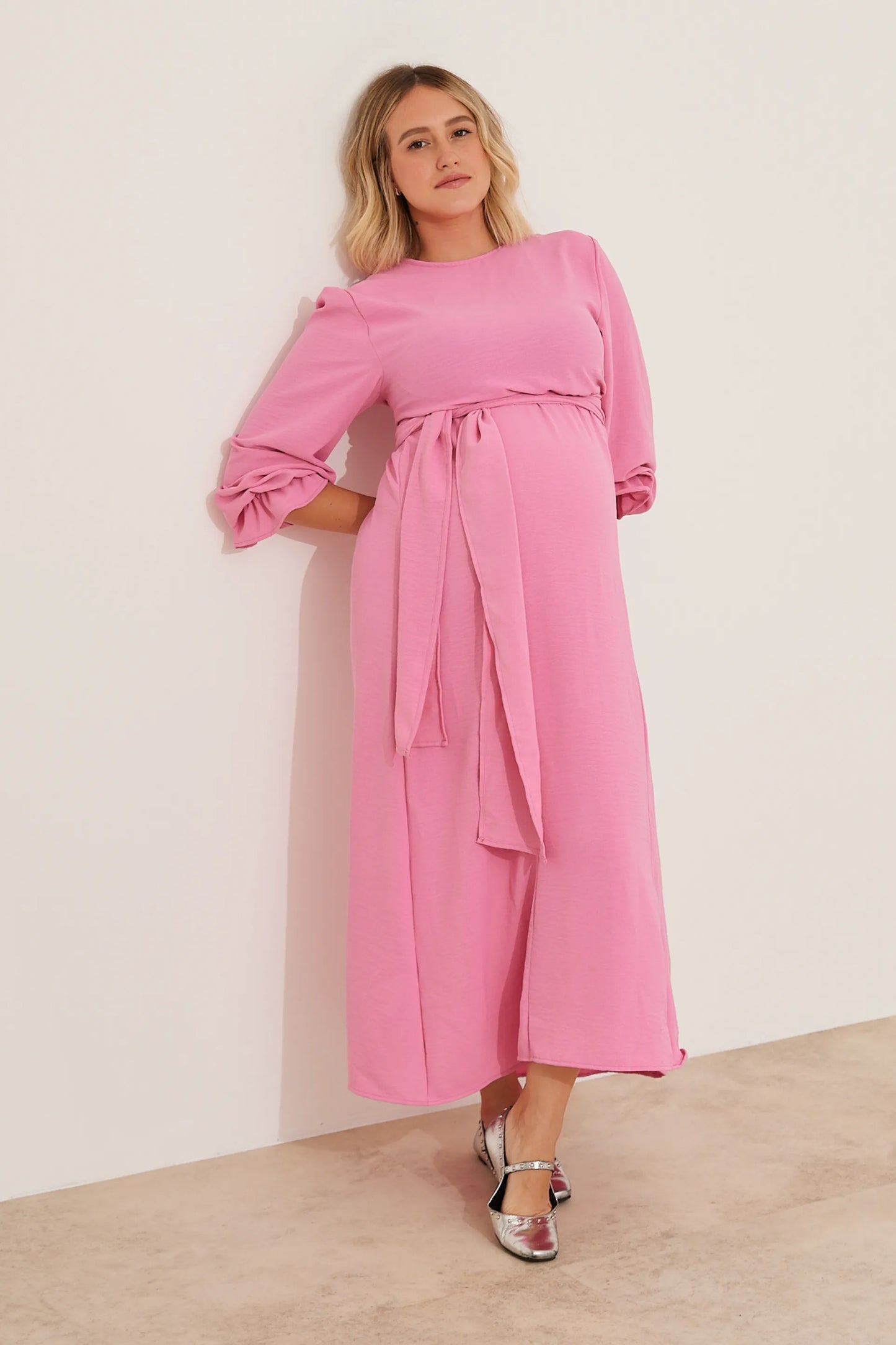 VESTIDO GESTANTE E AMAMENTAÇÃO LONGO 2 EM 1