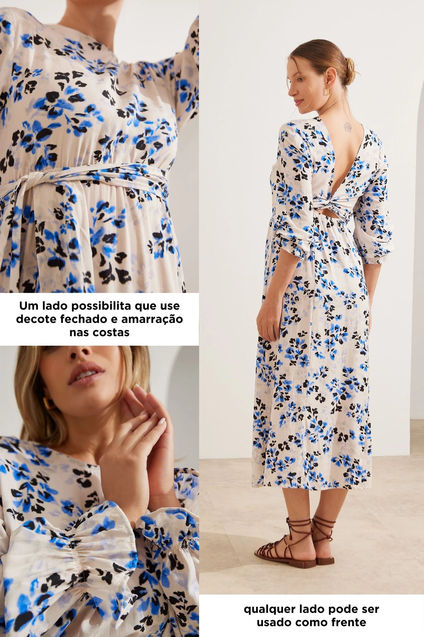 VESTIDO GESTANTE E AMAMENTAÇÃO LONGO 2 EM 1