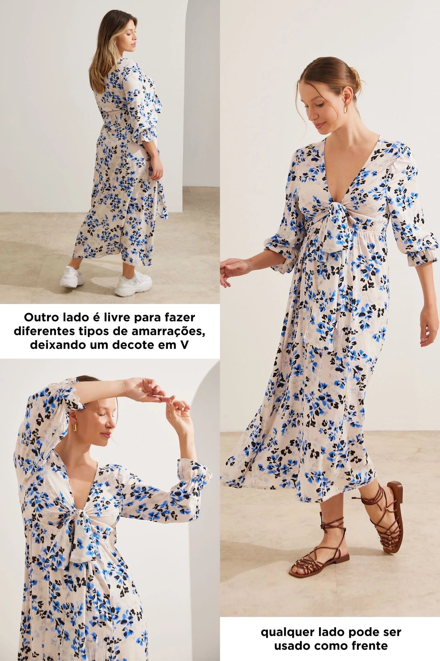 VESTIDO GESTANTE E AMAMENTAÇÃO LONGO 2 EM 1