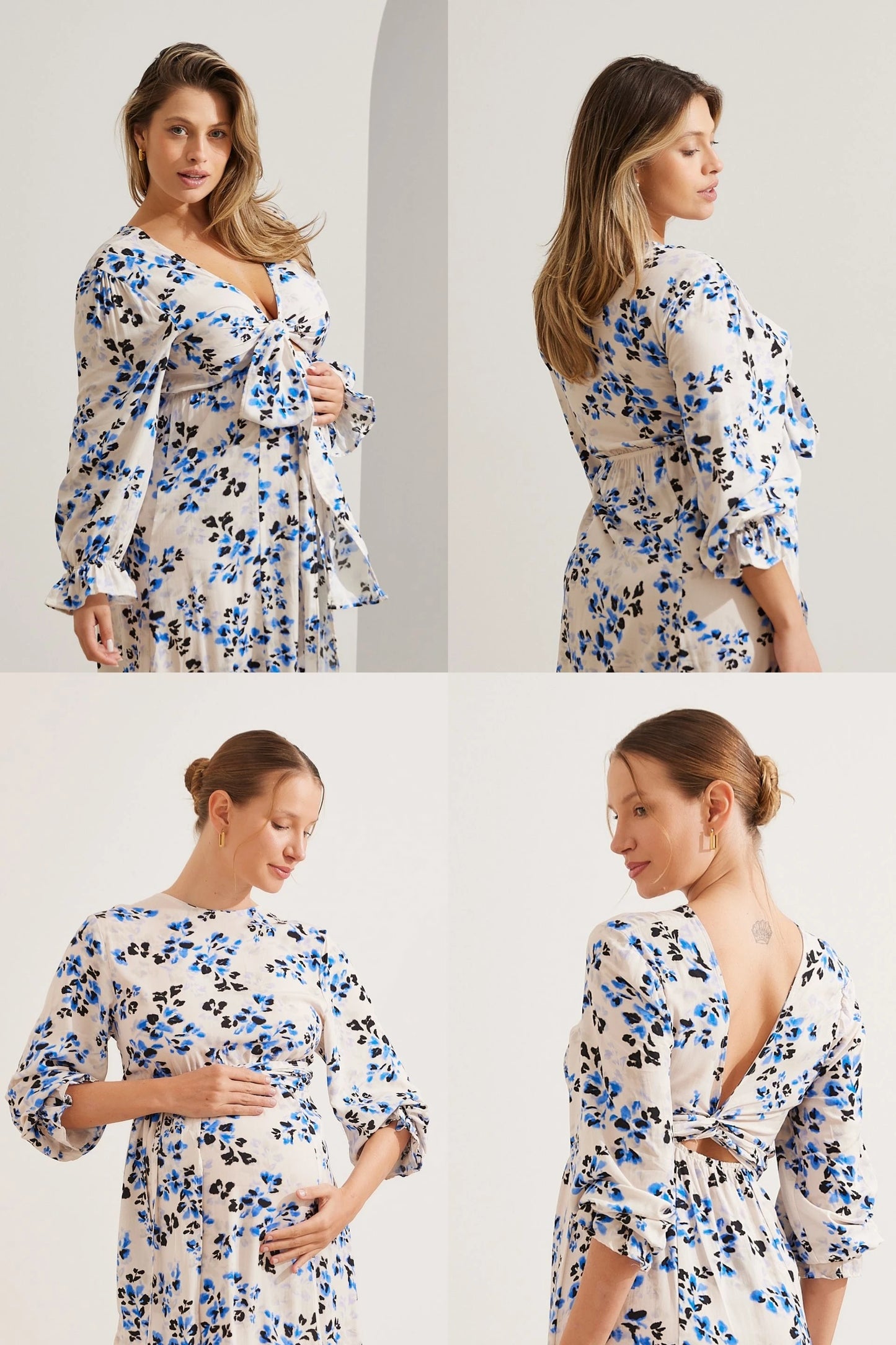 VESTIDO GESTANTE E AMAMENTAÇÃO LONGO 2 EM 1