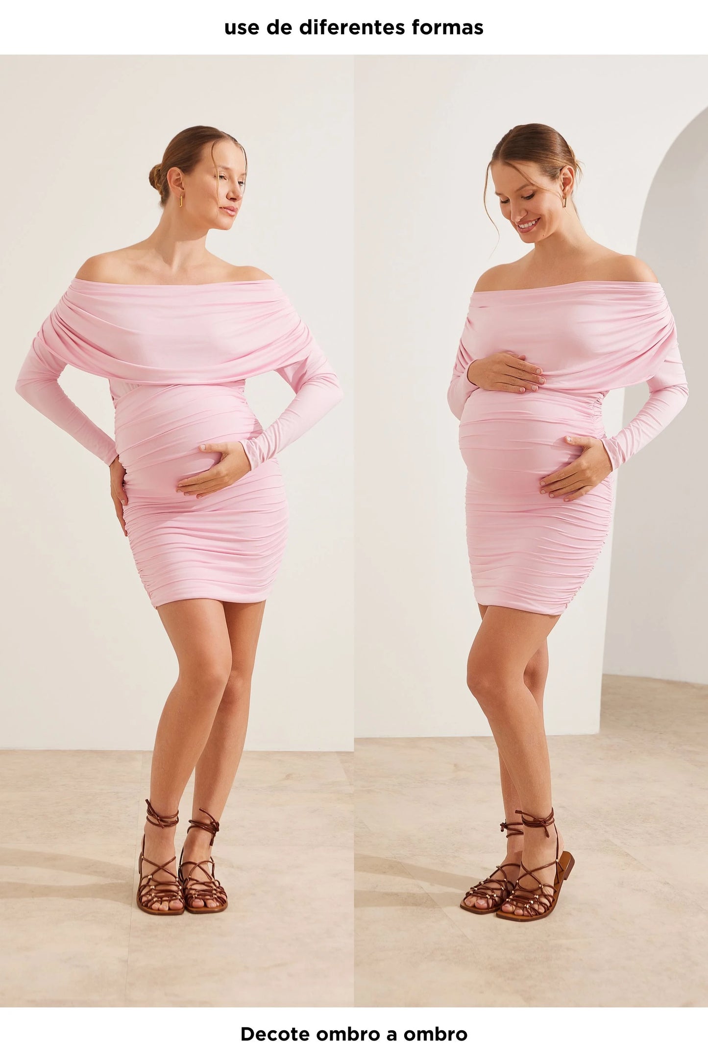 VESTIDO GOLA DEGAGÊ FRENTE E VERSO GESTANTE E AMAMENTAÇÃO