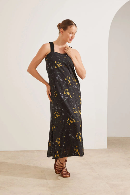 VESTIDO GESTANTE E AMAMENTAÇÃO LONGO ALÇA ELÁSTICA