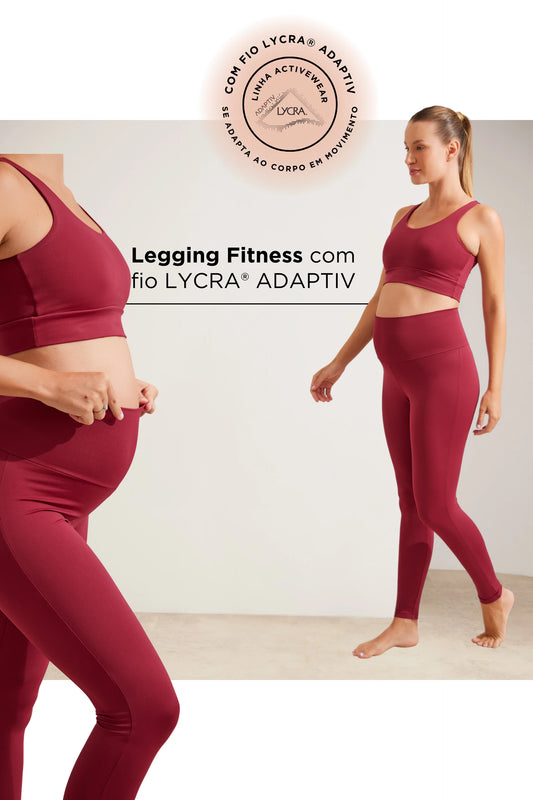 LEGGING FITNESS COM FIO LYCRA® ADAPTIV GESTANTE E PÓS-PARTO