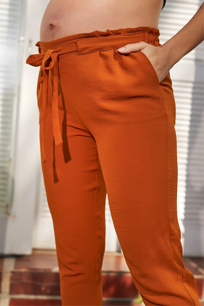 CALÇA GESTANTE CENOURA AJUSTÁVEL