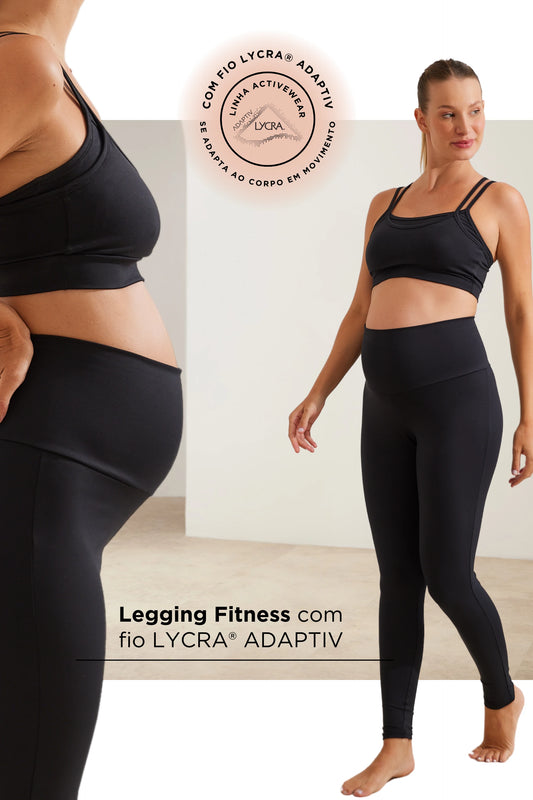 LEGGING FITNESS COM FIO LYCRA® ADAPTIV GESTANTE E PÓS-PARTO