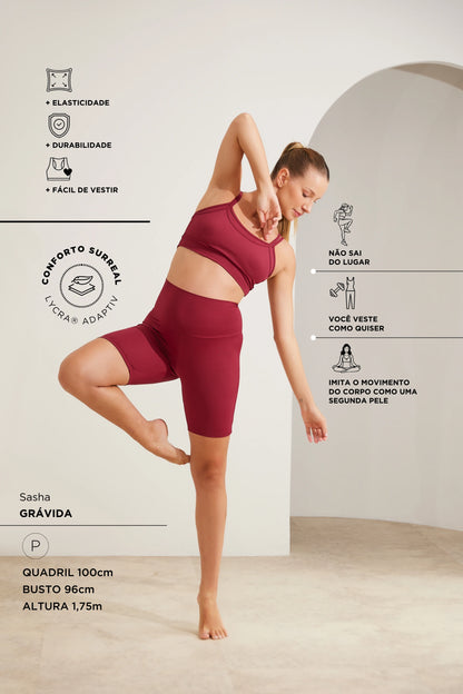 BERMUDA FITNESS COM FIO LYCRA® ADAPTIV GESTANTE E PÓS-PARTO