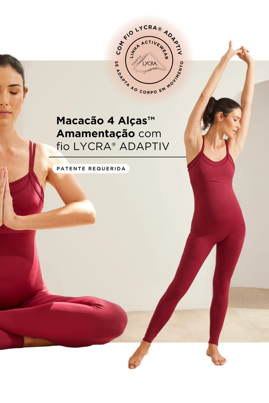 MACACÃO 4 ALÇAS AMAMENTAÇÃO FITNESS COM FIO LYCRA® ADAPTIV