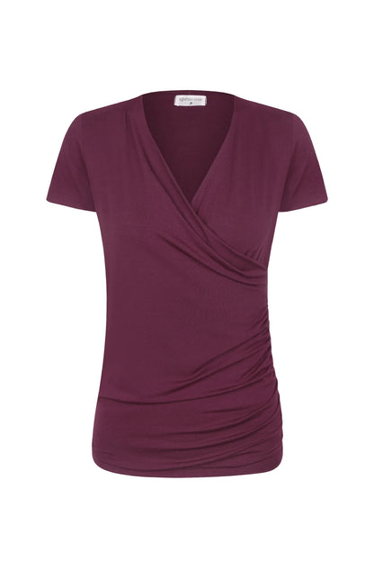 BLUSA DECOTE CRUZADO COM DRAPEADOS