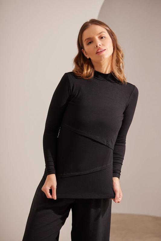 BLUSA GESTANTE E AMAMENTAÇÃO GOLINHA MANGA LONGA