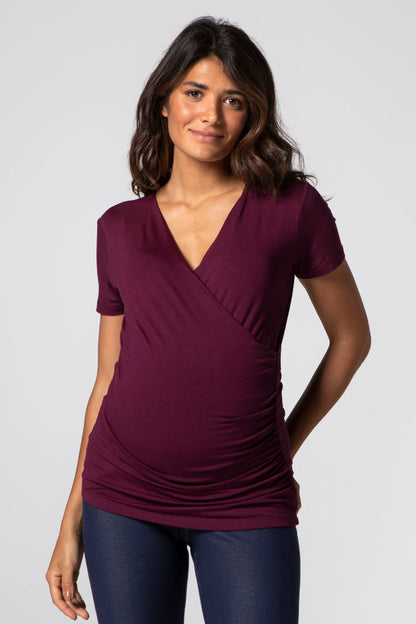 BLUSA DECOTE CRUZADO COM DRAPEADOS