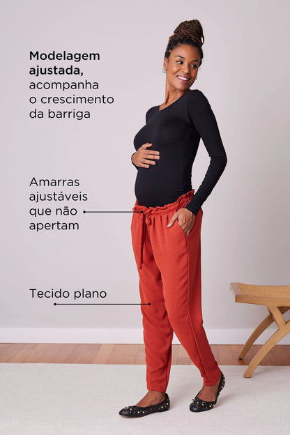CALÇA GESTANTE CENOURA AJUSTÁVEL