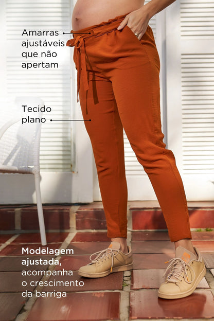 CALÇA GESTANTE CENOURA AJUSTÁVEL