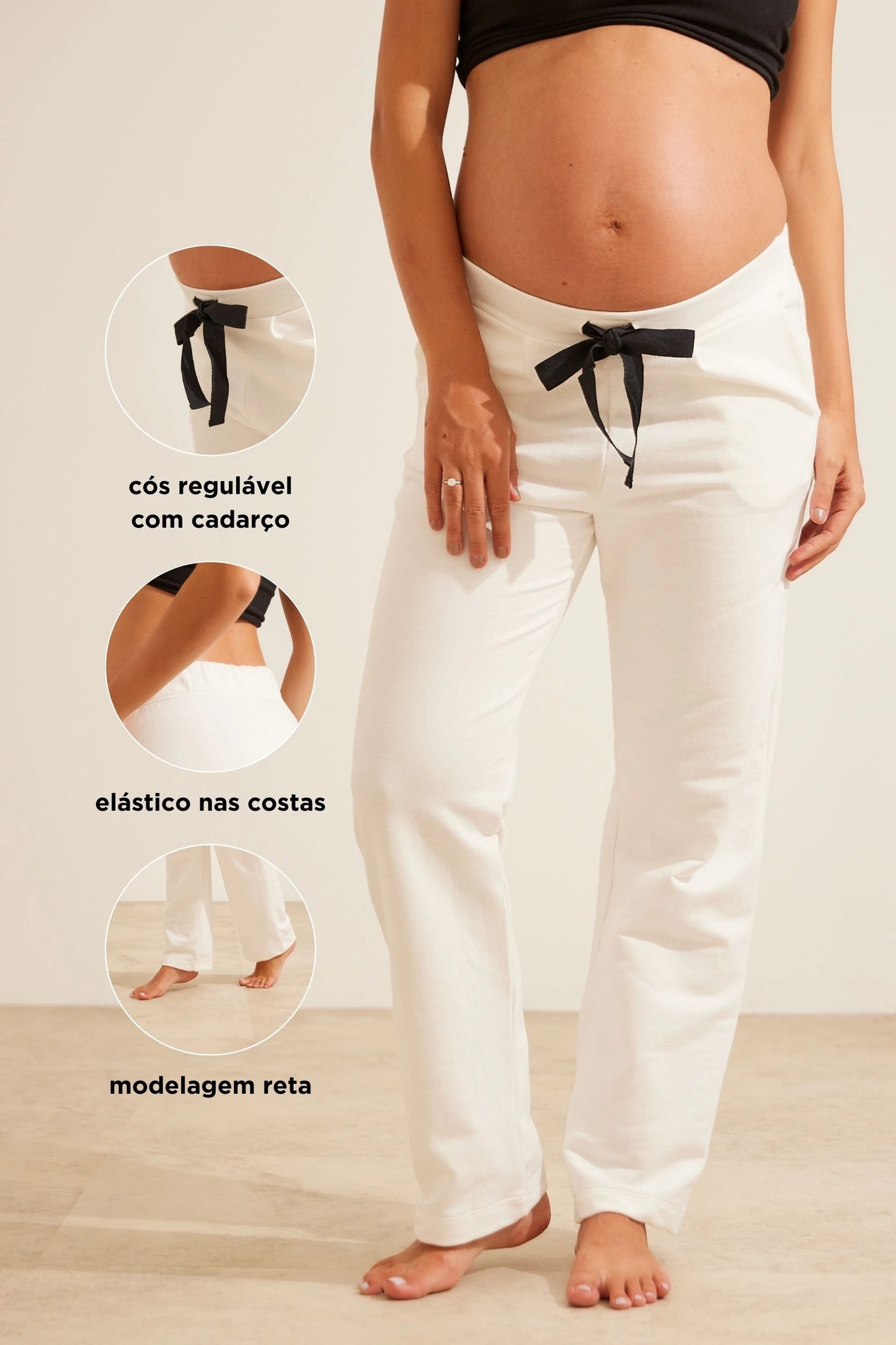 CALÇA GESTANTE MOLETOM COMFY RETA