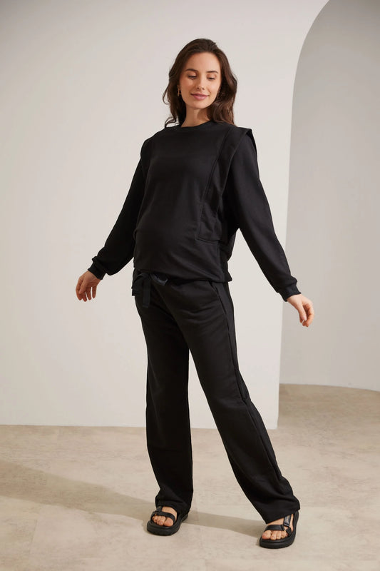 CALÇA GESTANTE MOLETOM COMFY RETA