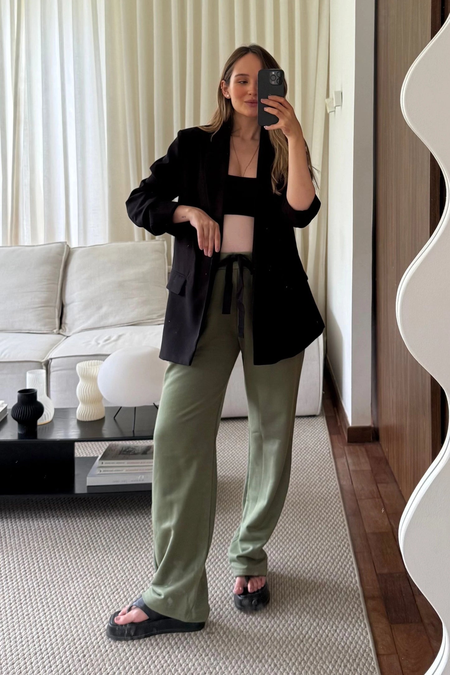 CALÇA GESTANTE MOLETOM COMFY RETA