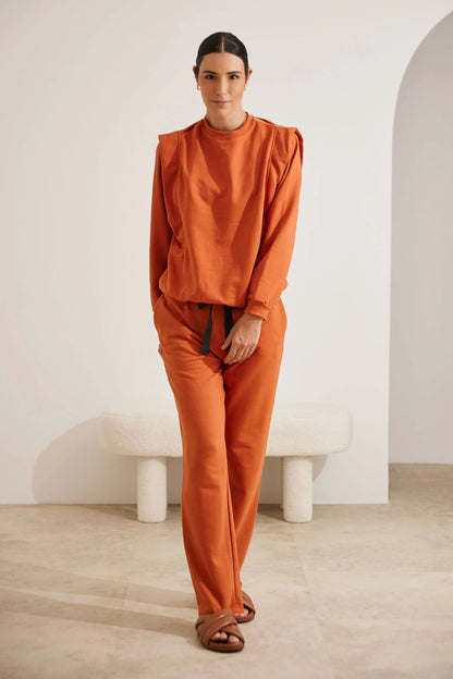 CALÇA GESTANTE MOLETOM COMFY RETA
