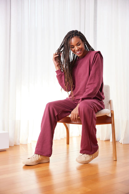 CALÇA GESTANTE MOLETOM COMFY RETA