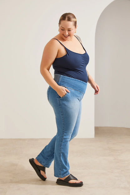 CALÇA JEANS GESTANTE E PÓS-PARTO RETA