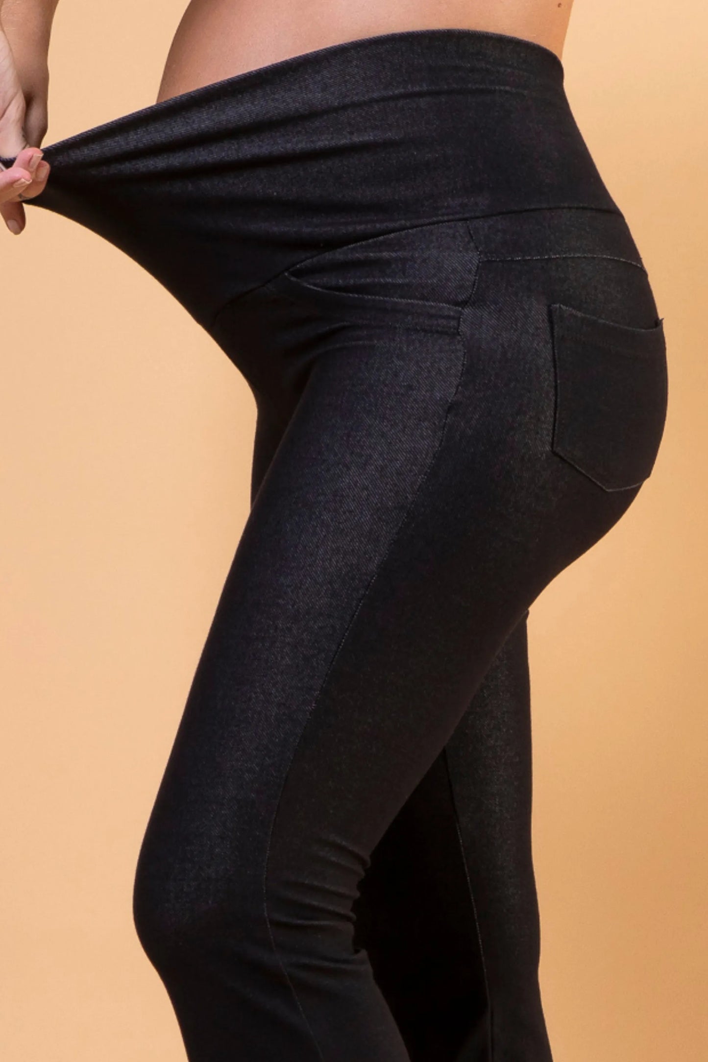 CALÇA GESTANTE JEANS DE MOLETOM BOOTCUT
