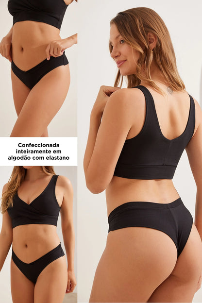 CALCINHA DE ALGODÃO COM TRANSPASSE GESTANTE