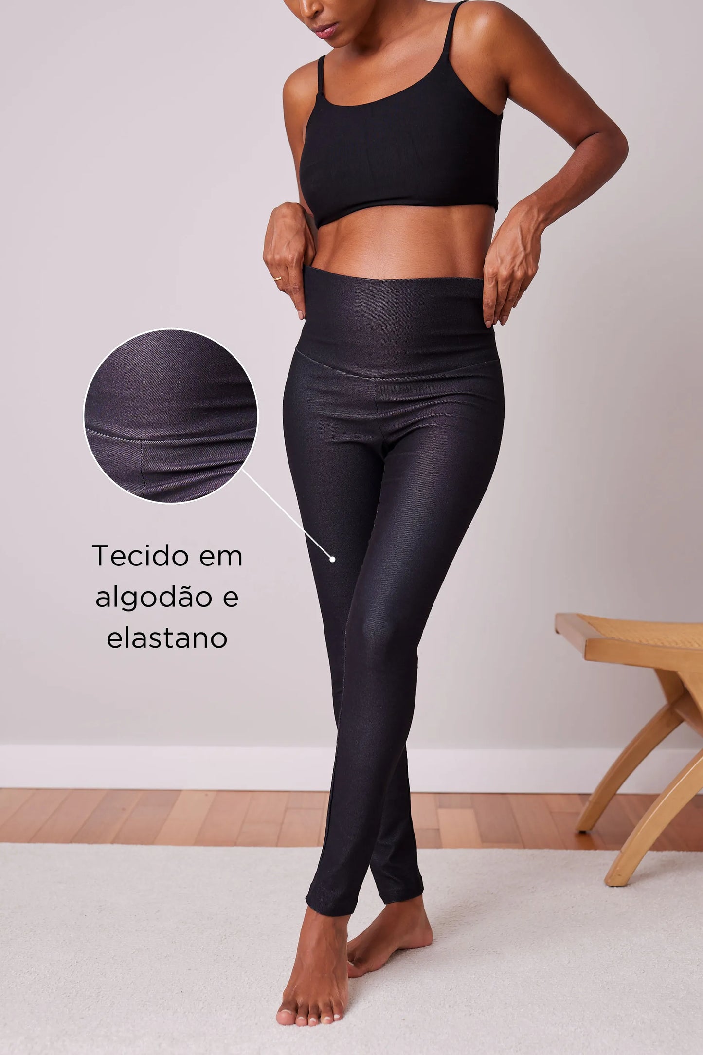 LEGGING BÁSICA GESTANTE DE MALHA JEANS