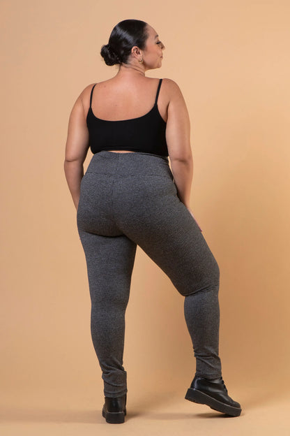 LEGGING GESTANTE PIED DE POULE COM CÓS ANATOMICO