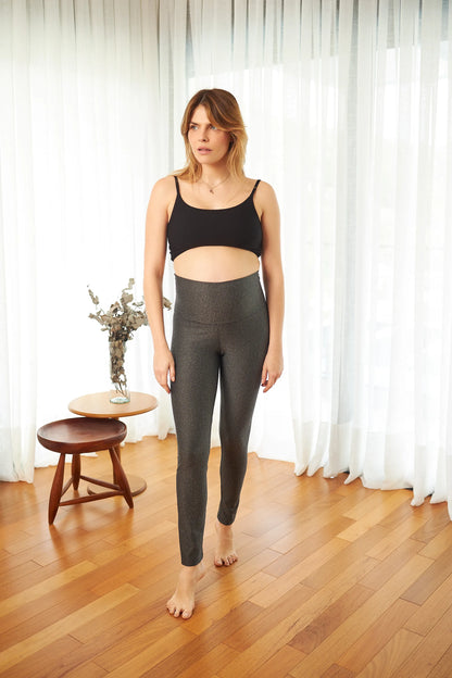LEGGING GESTANTE PIED DE POULE COM CÓS ANATOMICO