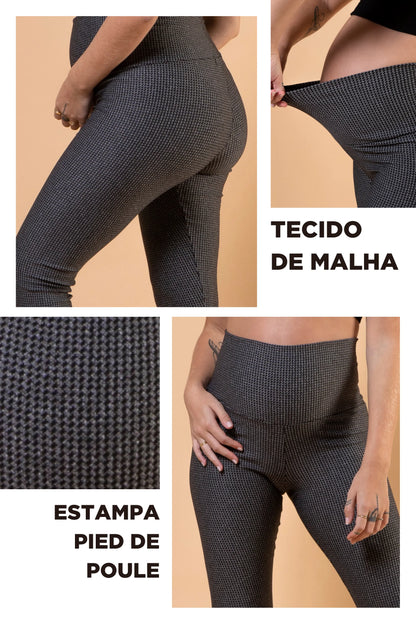 LEGGING GESTANTE PIED DE POULE COM CÓS ANATOMICO