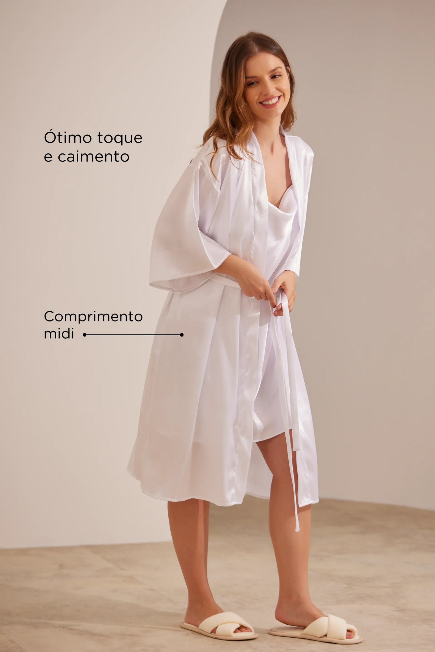 ROBE MATERNIDADE MIDI DE CETIM