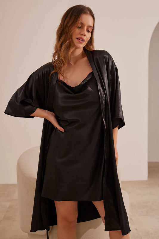 ROBE MATERNIDADE MIDI DE CETIM