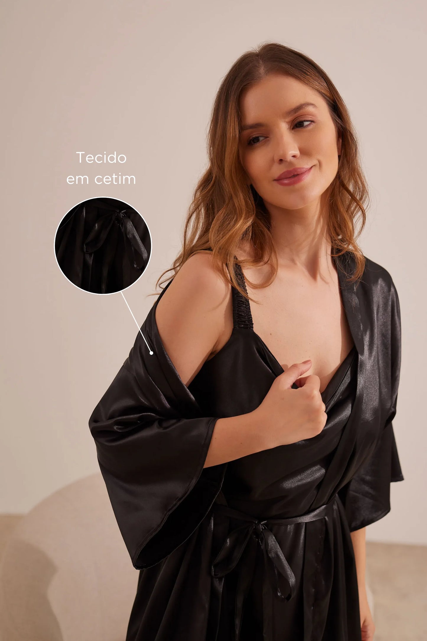 ROBE MATERNIDADE MIDI DE CETIM