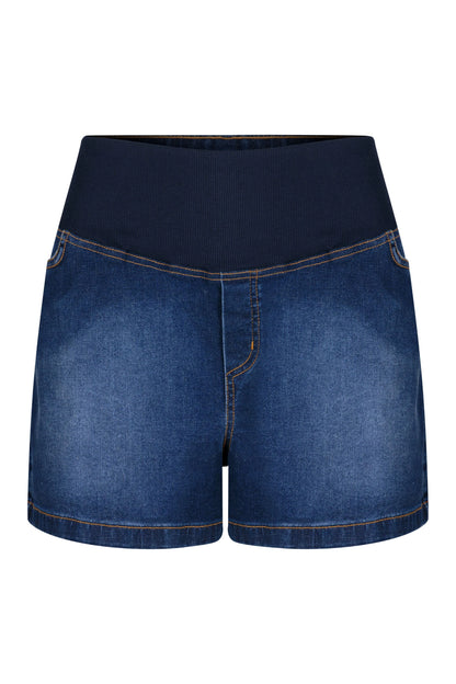 SHORTS JEANS CÓS AJUSTÁVEL GESTANTE E PÓS-PARTO