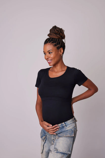 T-SHIRT CONFORTO GESTANTE E AMAMENTAÇÃO