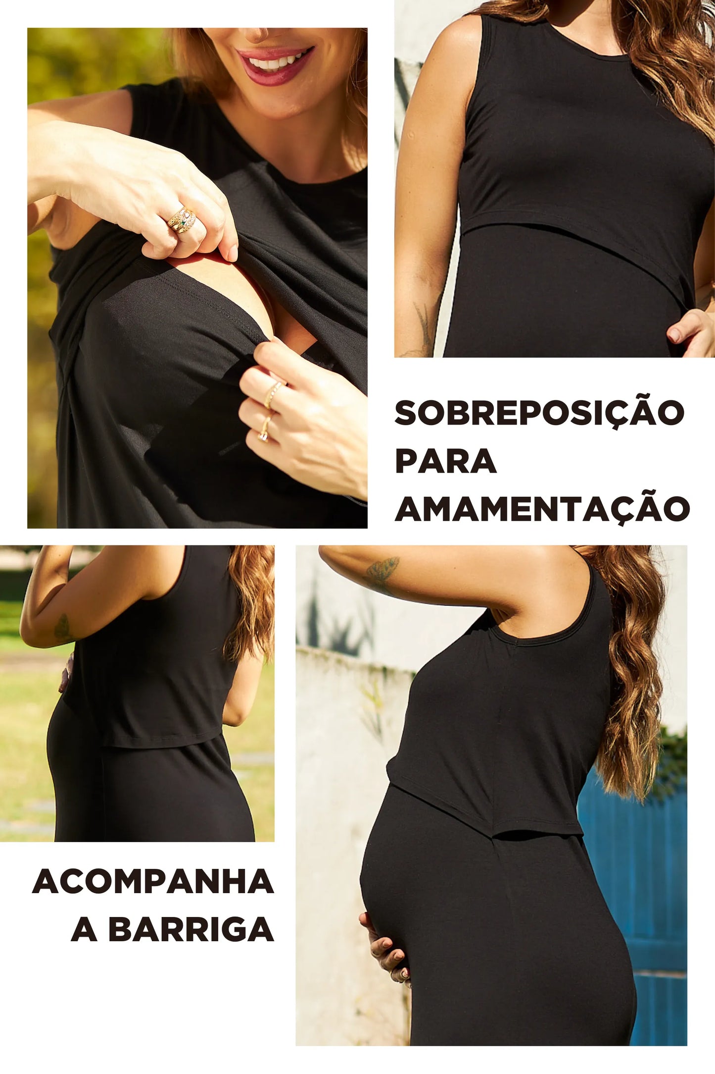 VESTIDO ASSIMÉTRICO AMAMENTAÇÃO E GESTANTE