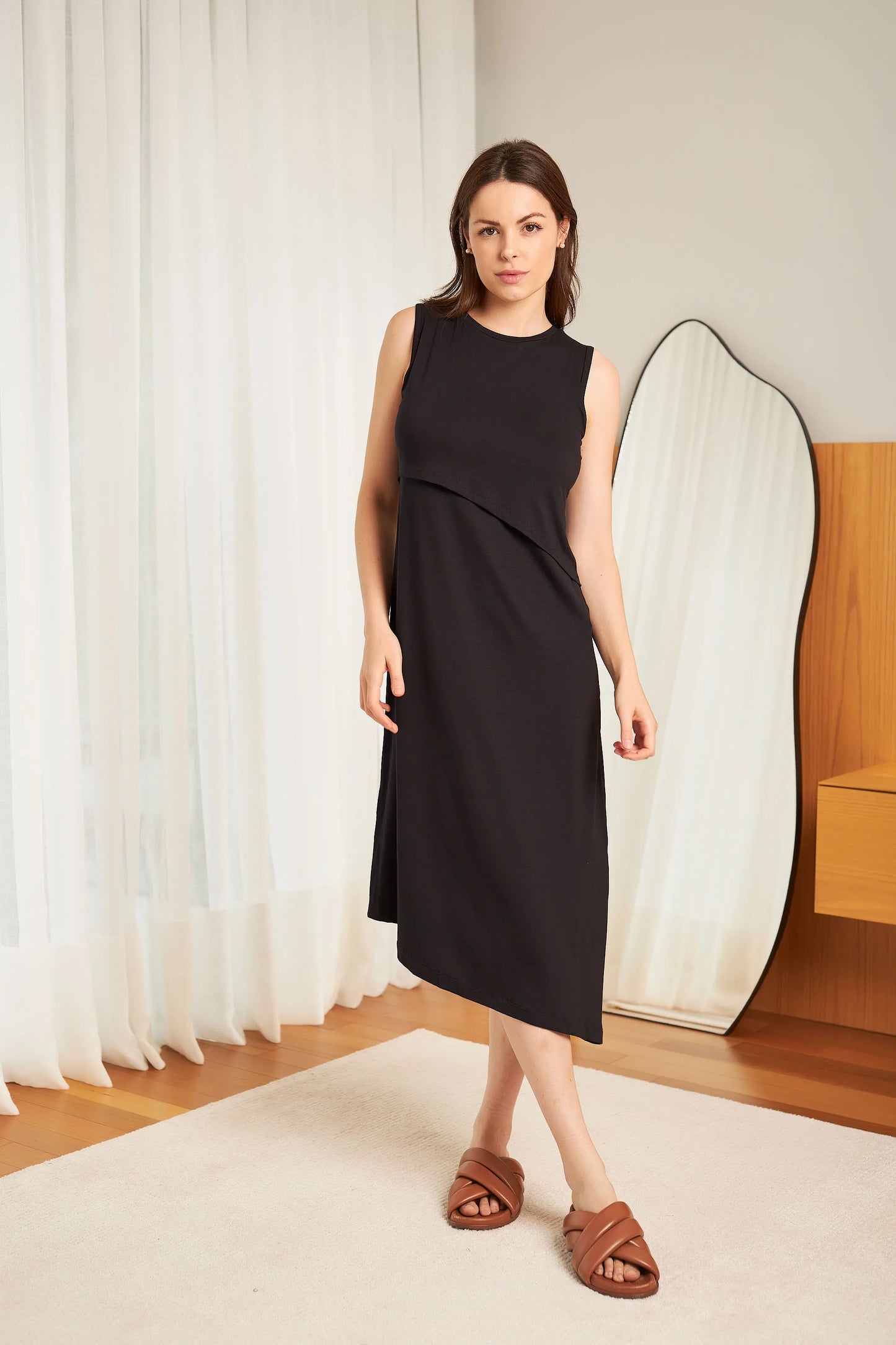 VESTIDO ASSIMÉTRICO AMAMENTAÇÃO E GESTANTE
